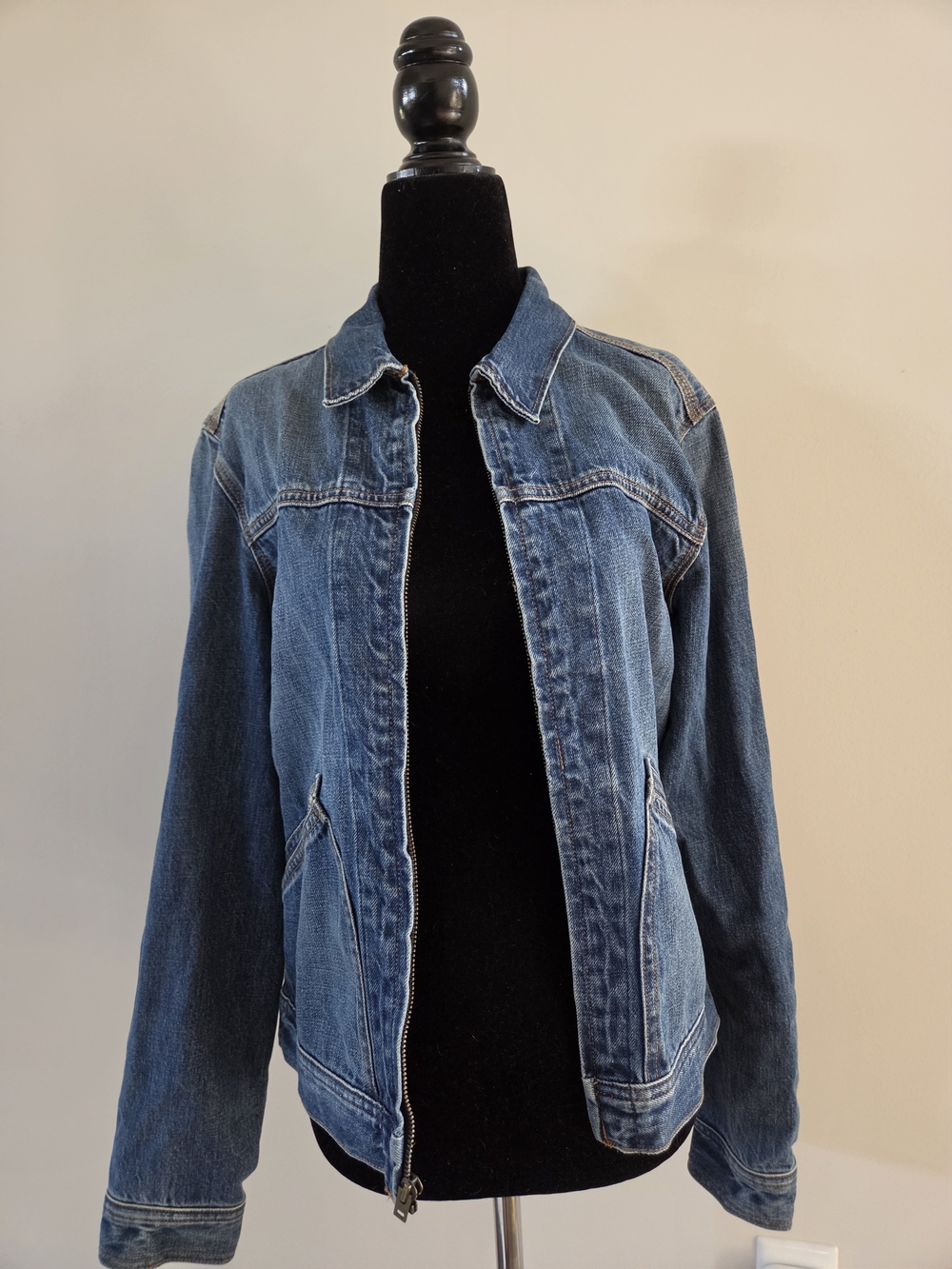 Unisex Gap 1969 Denim Zip Jacket XS Blue Jean Jacket